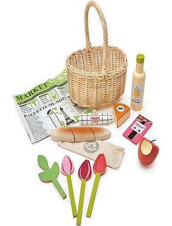 Panier jour de marché en bois