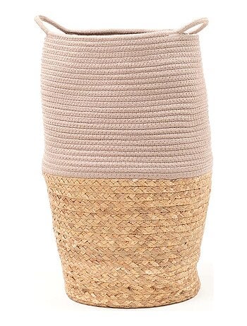 Panier long tressé coton uni LA FACTORY