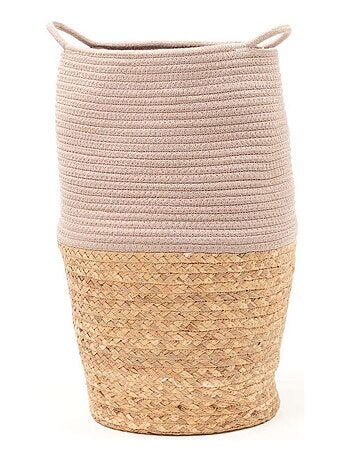 Panier long tressé coton uni LA FACTORY