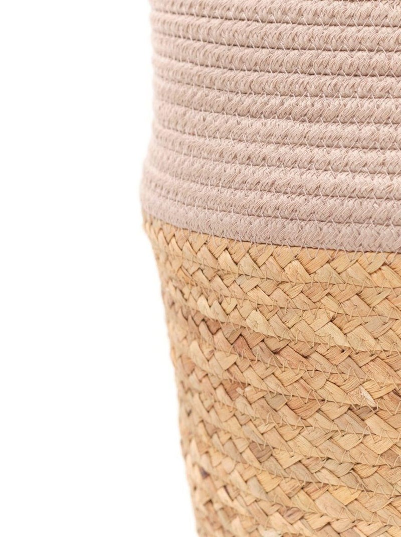 Panier long tressé coton uni LA FACTORY Beige - Kiabi