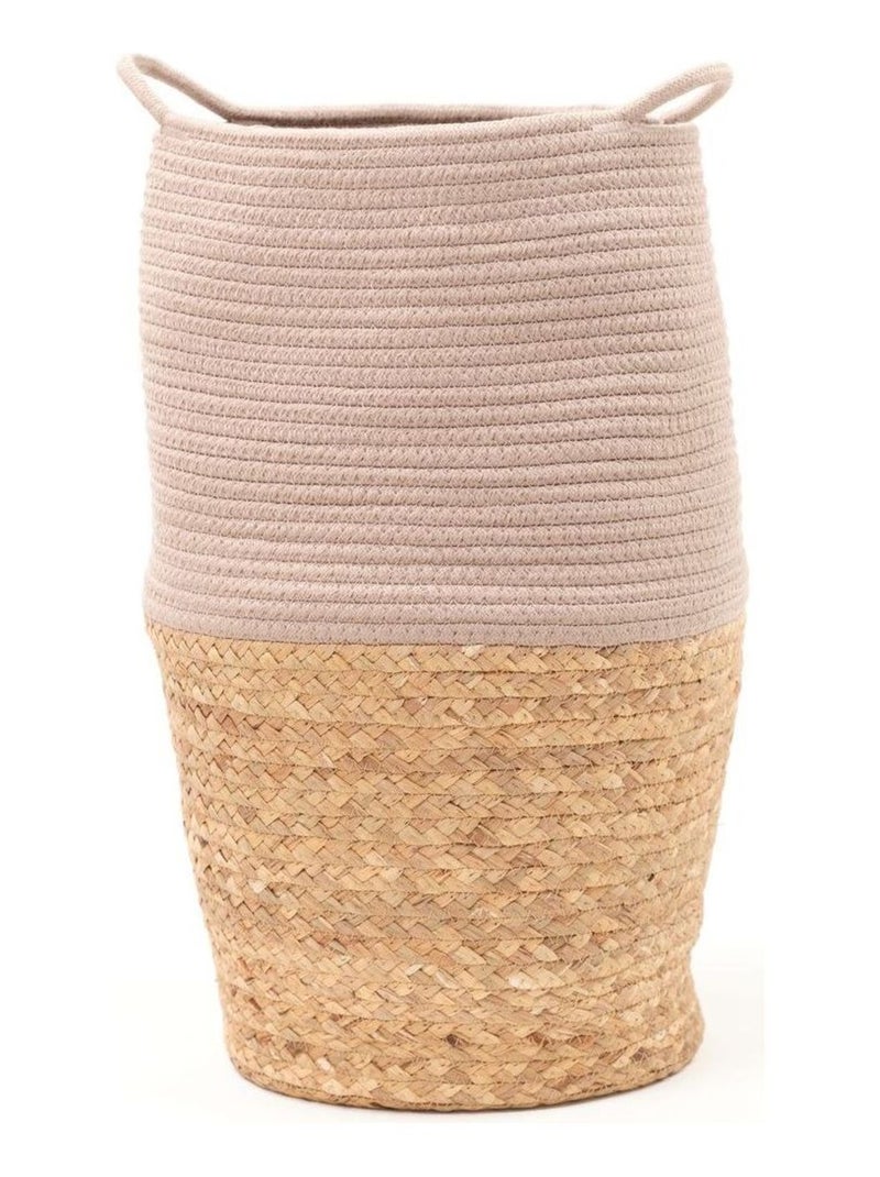 Panier long tressé coton uni LA FACTORY Beige - Kiabi