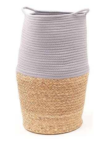 Panier long tressé coton uni LA FACTORY