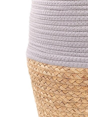 Panier long tressé coton uni LA FACTORY