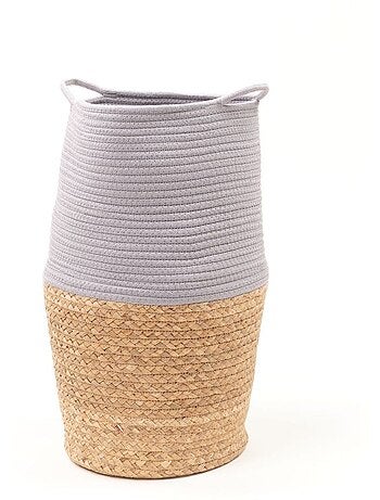 Panier long tressé coton uni LA FACTORY