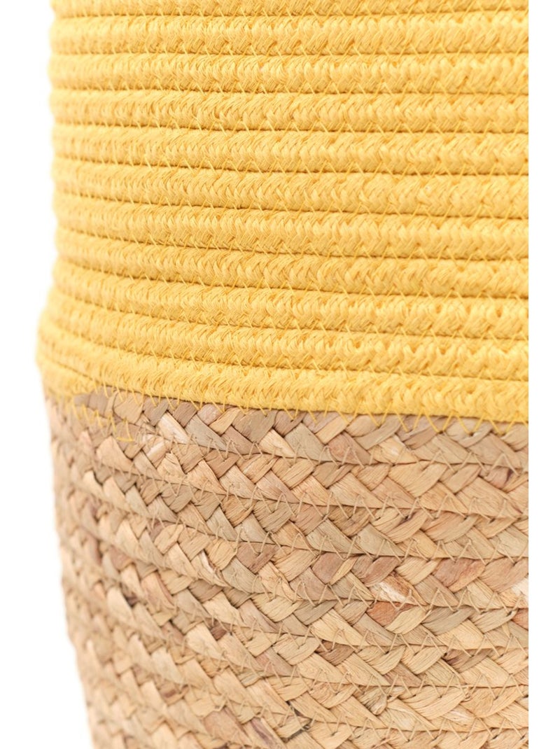 Panier long tressé coton uni LA FACTORY Jaune - Kiabi