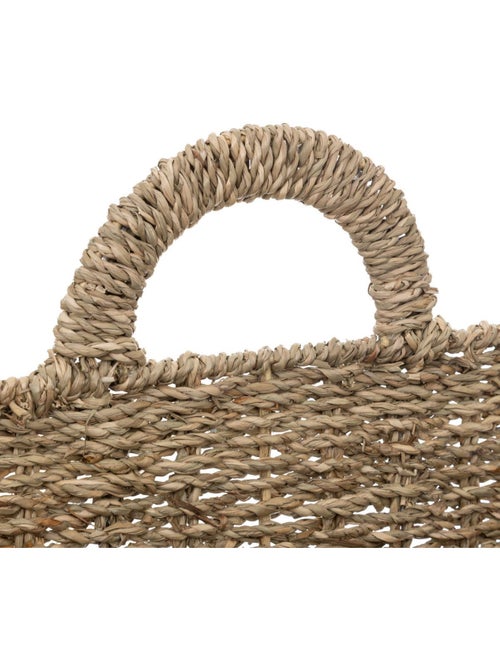 Panier mural suspendu en paille tressée sur armature métal CORA - Kiabi