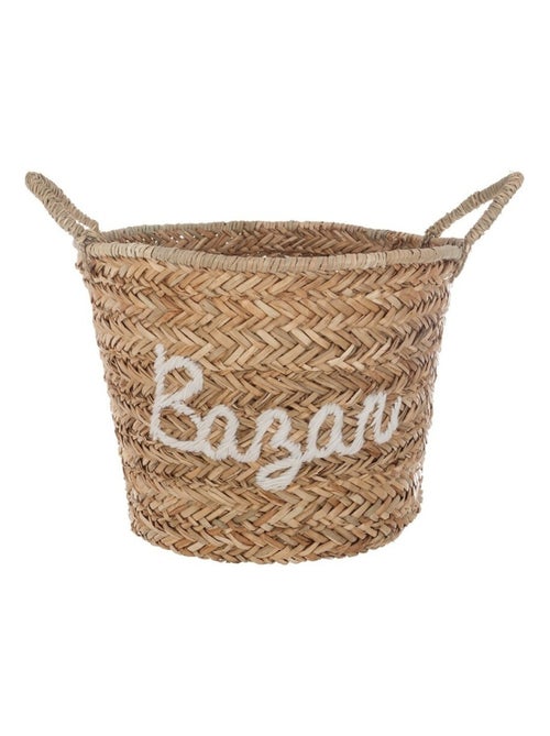 Panier osier avec broderie blanc - Kiabi