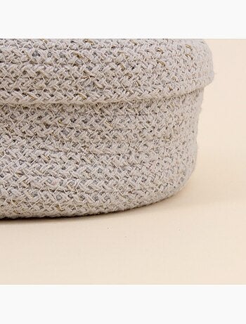 Panier ovale en coton avec couvercle 25x20cm