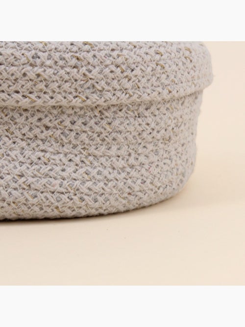 Panier ovale en coton avec couvercle 25x20cm - Kiabi
