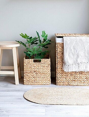 Panier pliable en jacinthe d'eau 30 x 30 x 30 cm - House Nordic