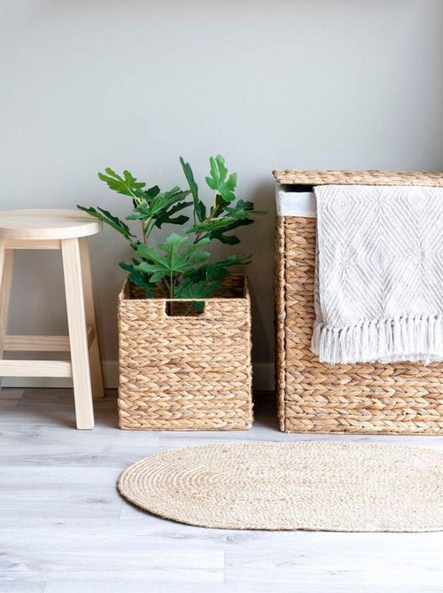Panier pliable en jacinthe d'eau 30 x 30 x 30 cm - House Nordic - Kiabi