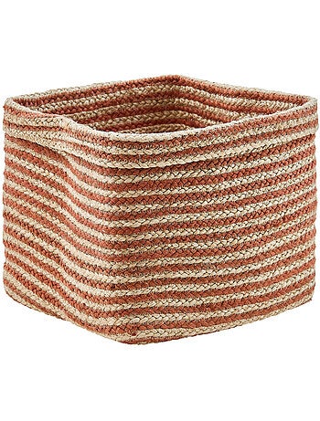 Panier pliant en jute tressée rayé TITO