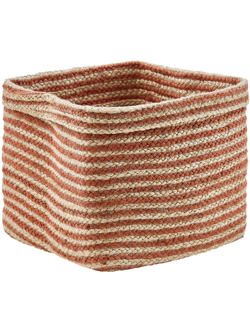 Panier pliant en jute tressée rayé TITO Beige foncé - Kiabi