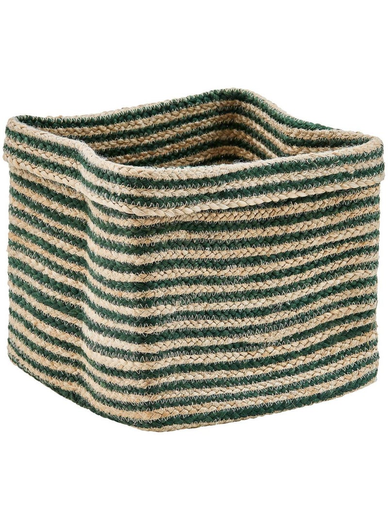 Panier pliant en jute tressée rayé TITO Beige/Blanc - Kiabi