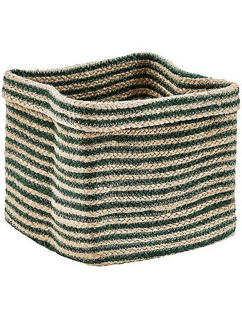 Panier pliant en jute tressée rayé TITO