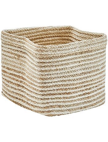 Panier pliant en jute tressée rayé TITO
