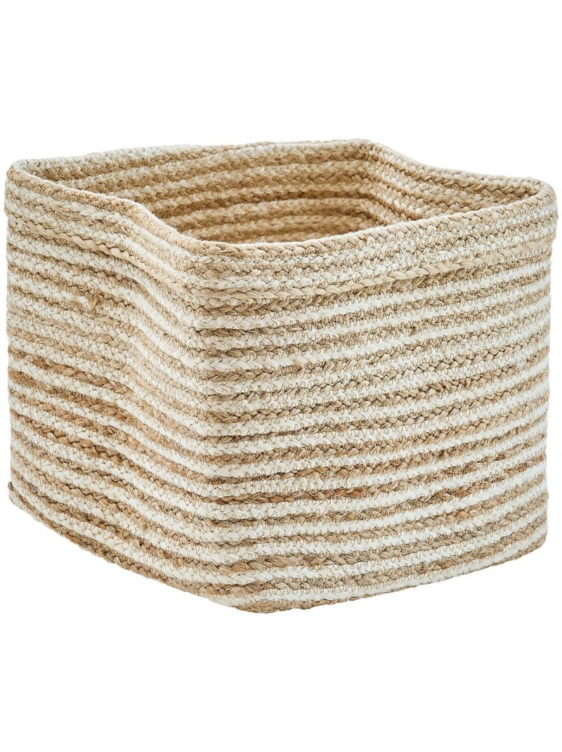Panier pliant en jute tressée rayé TITO Rouge - Kiabi