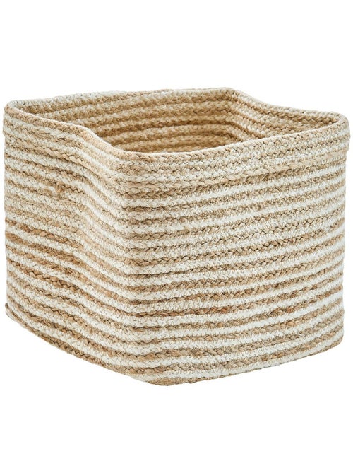 Panier pliant en jute tressée rayé TITO - Kiabi