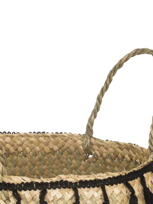 Panier pliant roseau Alina noir D30 - Kiabi