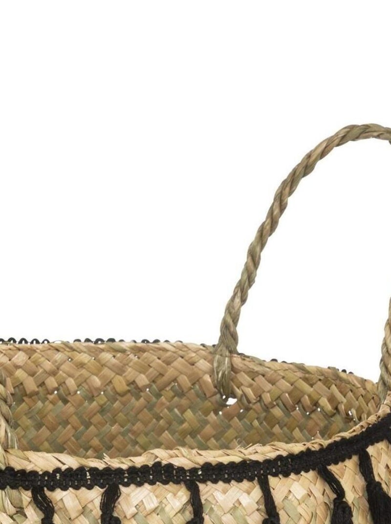 Panier pliant roseau Alina noir D30 Beige - Kiabi