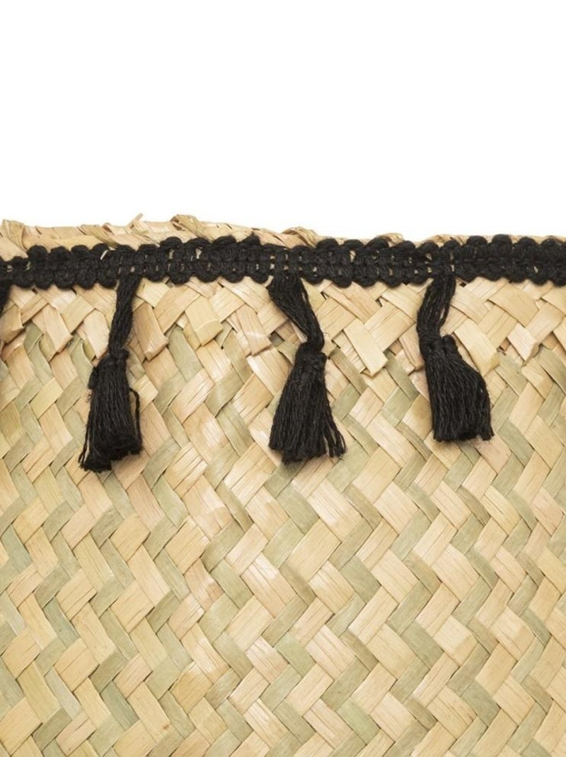 Panier pliant roseau Alina noir D30 Beige - Kiabi