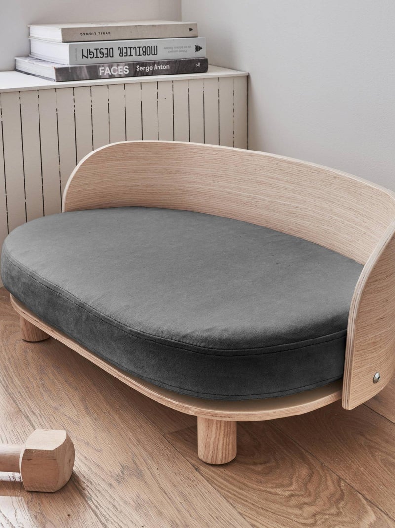 Panier pour chien et chat, lit pour animaux de compagnie bois Filou Gris foncé - Kiabi