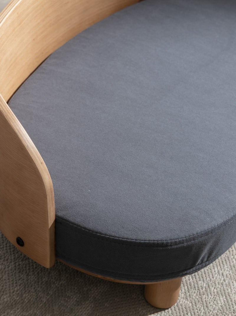 Panier pour chien et chat, lit pour animaux de compagnie bois Filou Gris foncé - Kiabi