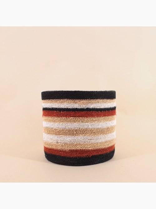 Panier rayé beige, marron en herbes marines 26x25cm - Kiabi