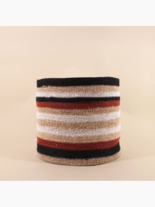 Panier rayé beige, marron en herbes marines 33x30cm - Kiabi