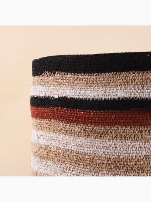 Panier rayé beige, marron en herbes marines 33x30cm - Kiabi