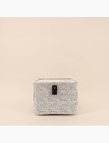 Panier rectangulaire à chevrons gris 31x21x15cm