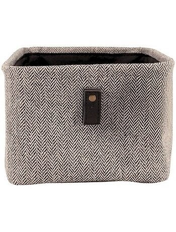 Panier rectangulaire à chevrons gris 31x21x15cm