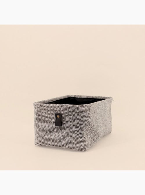 Panier rectangulaire à chevrons gris 31x21x15cm - Kiabi Panier rectangulaire à chevrons gris 31x21x15cm - Kiabi