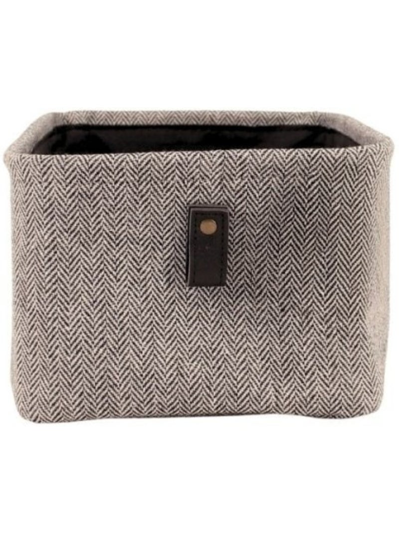 Panier rectangulaire à chevrons gris 31x21x15cm Gris foncé - Kiabi