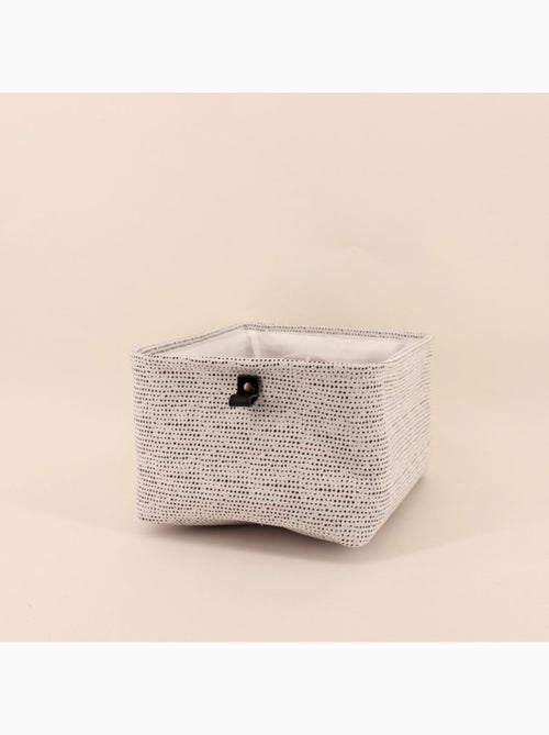 Panier rectangulaire à chevrons gris 36x26x18cm - Kiabi Panier rectangulaire à chevrons gris 36x26x18cm - Kiabi