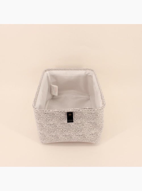 Panier rectangulaire à chevrons gris 36x26x18cm - Kiabi Panier rectangulaire à chevrons gris 36x26x18cm - Kiabi