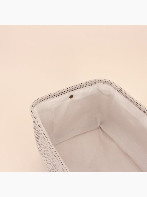 Panier rectangulaire à chevrons gris 36x26x18cm - Kiabi Panier rectangulaire à chevrons gris 36x26x18cm - Kiabi