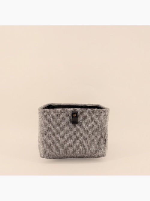 Panier rectangulaire à chevrons gris 36x26x18cm - Kiabi