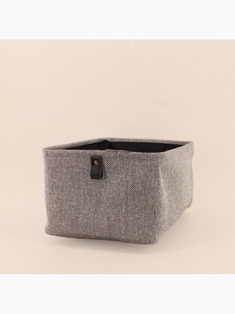 Panier rectangulaire à chevrons gris 36x26x18cm Gris foncé - Kiabi