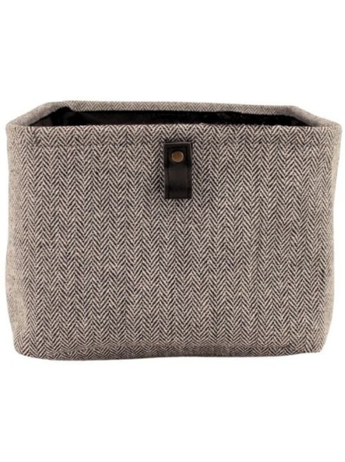 Panier rectangulaire à chevrons gris 36x26x18cm - Kiabi