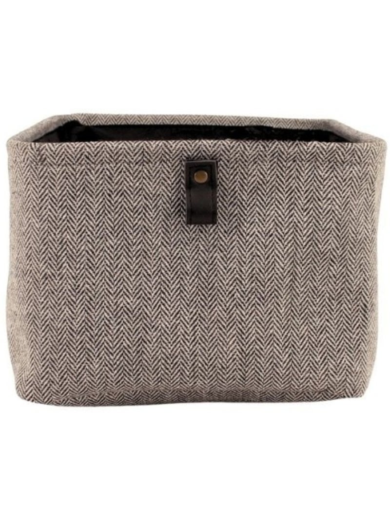 Panier rectangulaire à chevrons gris 36x26x18cm Gris foncé - Kiabi