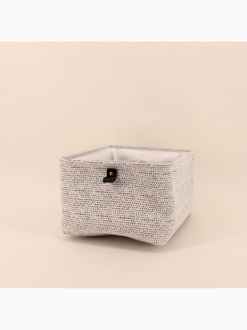 Panier rectangulaire à motifs gris 36x26x18cm - Kiabi