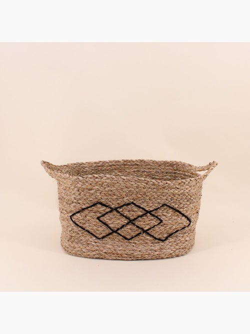 Panier rectangulaire en fibres naturelles 18x28cm - Kiabi