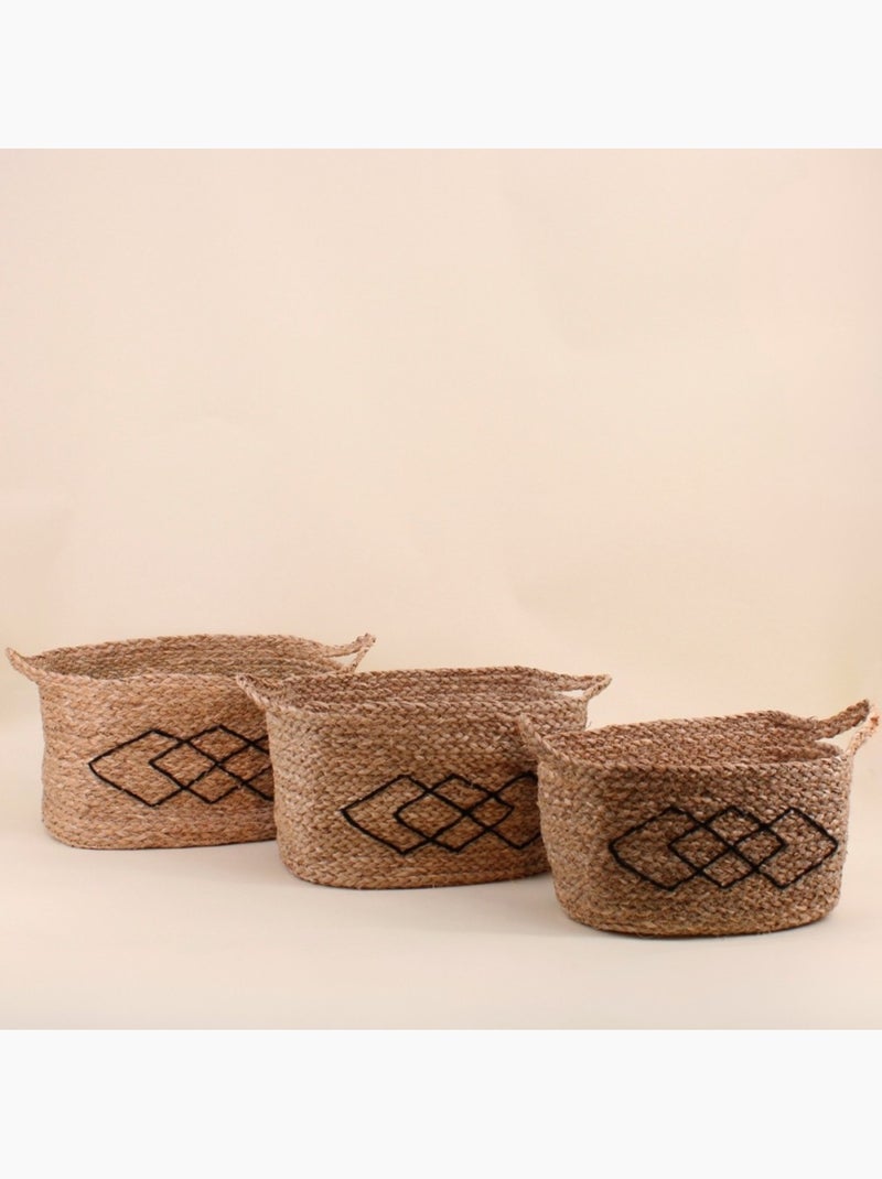 Panier rectangulaire en fibres naturelles 33x22cm Beige - Kiabi