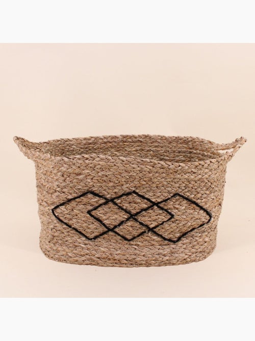 Panier rectangulaire en fibres naturelles 38x26cm - Kiabi