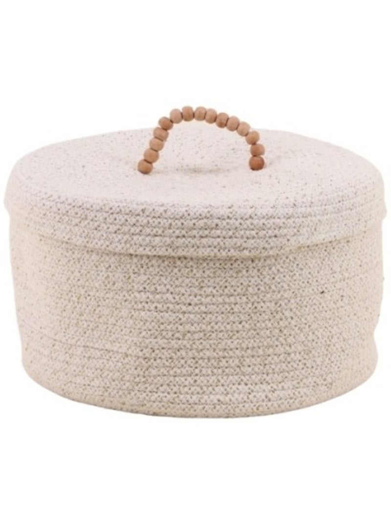 Panier rond avec couvercle 27x16cm Beige - Kiabi
