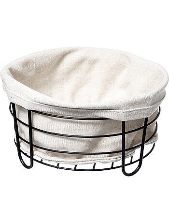 Panier rond beige en matériau tressé ESSENTIELS