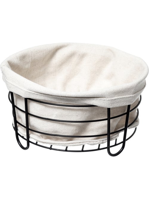 Panier rond beige en matériau tressé ESSENTIELS - Kiabi
