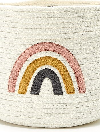 Panier rond en corde 'Arc-en-ciel'