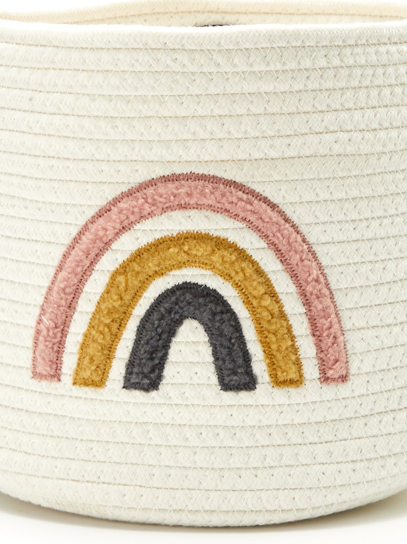 Panier rond en corde 'Arc-en-ciel' Rose - Kiabi